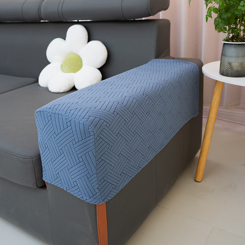 Sofa Armrest Covers Pair Sofa Side Armrest Protectors Extended Non-Slip Fabric Armrest Elastic Covers Full Coverage