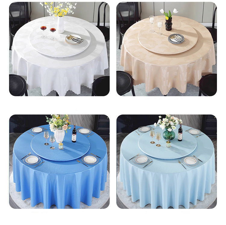 PU Non-Washable Tablecloth Waterproof Heat-Resistant Oil-Resistant Hotel Restaurant High-End Luxury Home Use Rotating Table Non-Washable Tablecloth