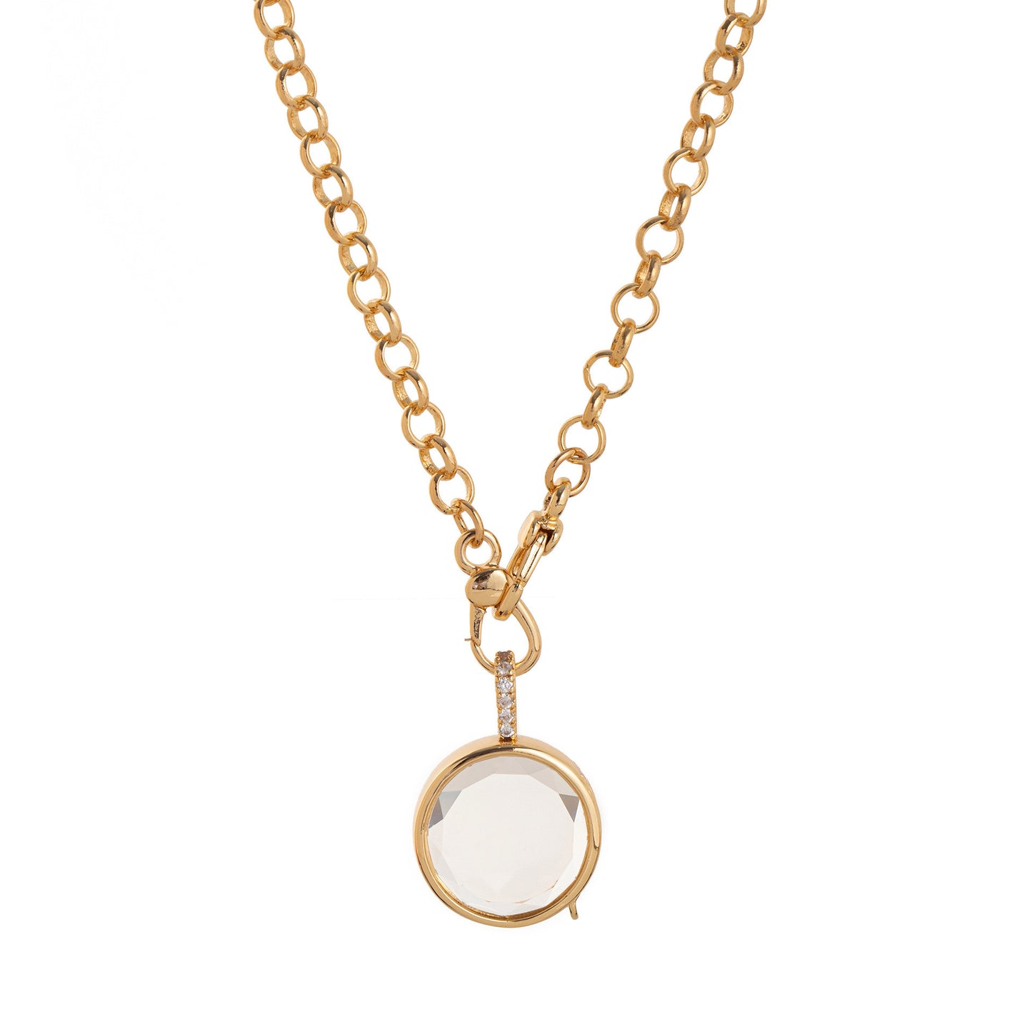 Retro Personality Photo Box Pendant Necklace Openable DIY Pendant Hollow Design Transparent Box 18K Gold Color Retention