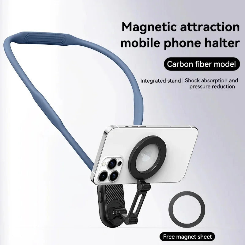 Neck Strap Lazy Bracket 360 Rotating Magnetic Phone Holder Portable Hands-Free Phone Clip Strong Magnet Comfortable Phone Mount