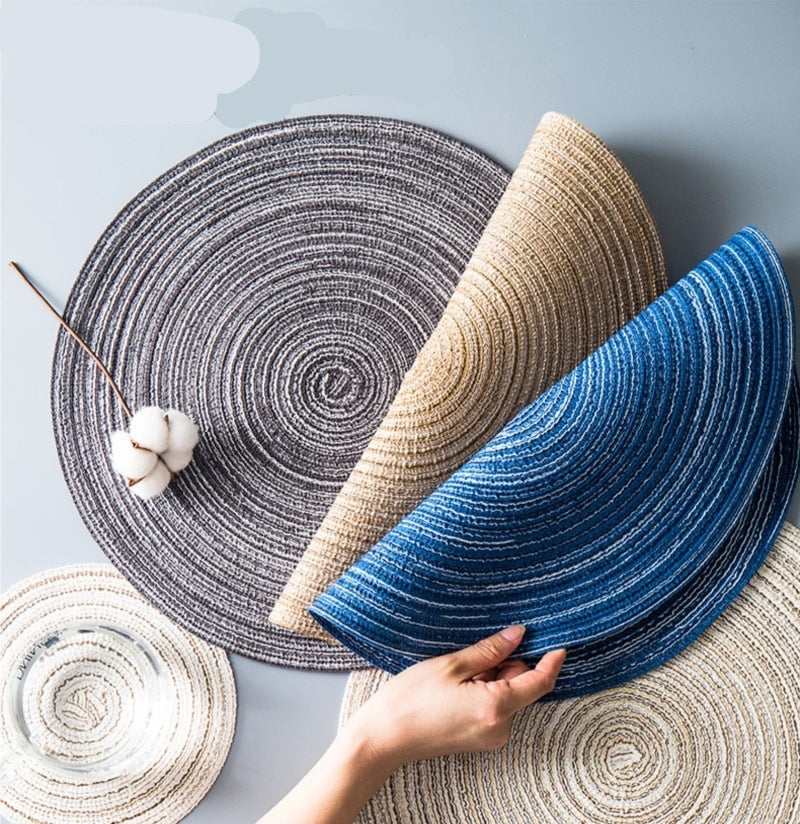 Placemat Woven Coaster Heat Insulation Mat Ins Feng Shui Kettle Mat Household Anti-scalding Dish Plate Bowl Mat Western Dining Table Mat