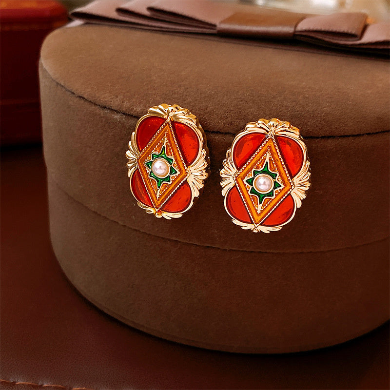 Vintage Earrings Fashion Versatile Ear Jewelry Niche Light Luxury High-end Accessories