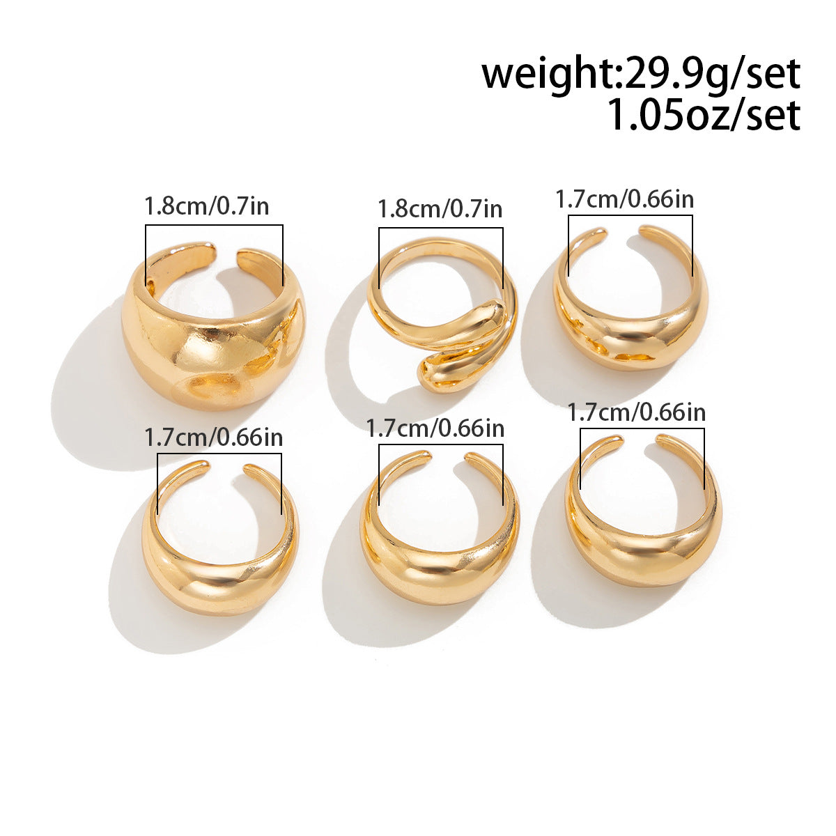 Ins Minimalist Style Trendy Exaggerated Mirror Versatile Ring Personality Alloy Hugging Ring