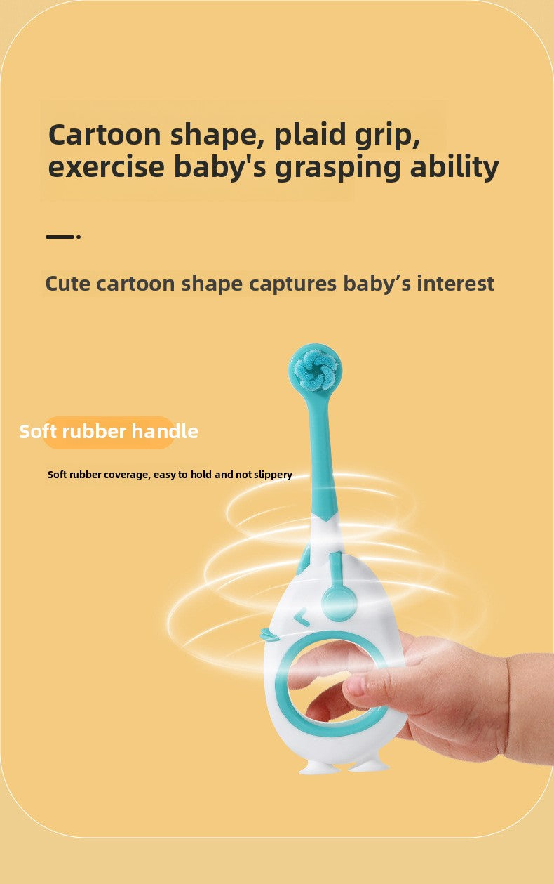 0-3 Children's Thousand Bristle Toothbrush Gentle on Baby's Gums Cloud-like Soft Suction Cup Standable Toothbrush