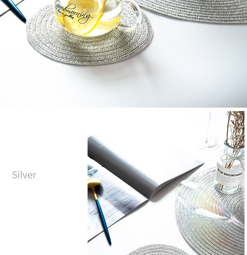 Placemat Woven Coaster Heat Insulation Mat Ins Feng Shui Kettle Mat Household Anti-scalding Dish Plate Bowl Mat Western Dining Table Mat