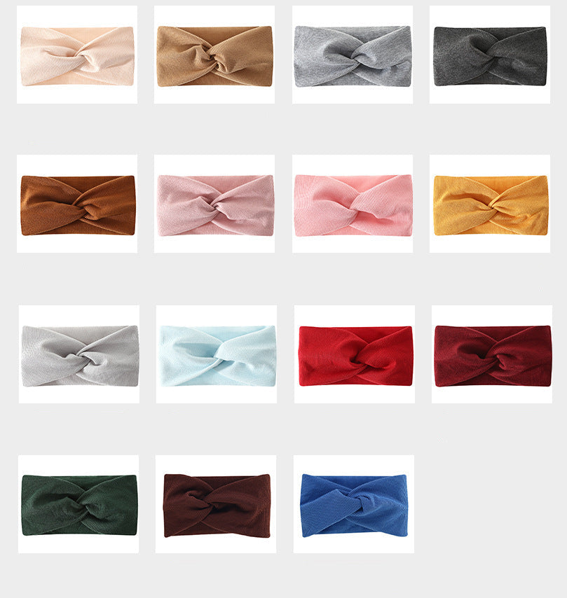 Bohemian Sports Wide Headband Foreign Trade Style Ribbed Cotton Cross Yoga Sports Elastic Headband