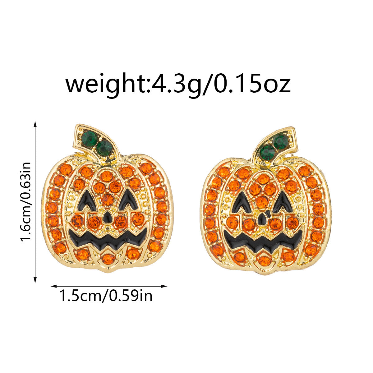 Halloween Quirky Accessories Crystal Inlaid Skull Earrings Oil Drop Witch Earrings Pumpkin Head Bat Earrings