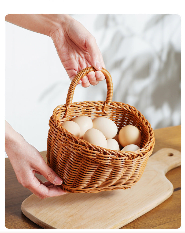 Ginger and Garlic Storage Basket Kitchen Small Hanging Basket Wall Storage Basket Put Onion Ginger and Garlic Hand-Woven Basket