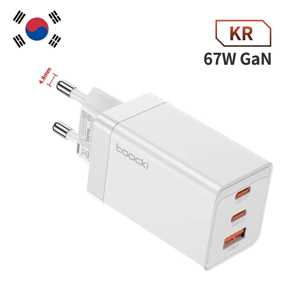 Toocki 67W GaN USB C Charger QC4.0 65W PD 3.0 Type C Fast Charger Quick For iPhone 16 15 14 13 Pro Samsung Xiaomi Huawei MacBook