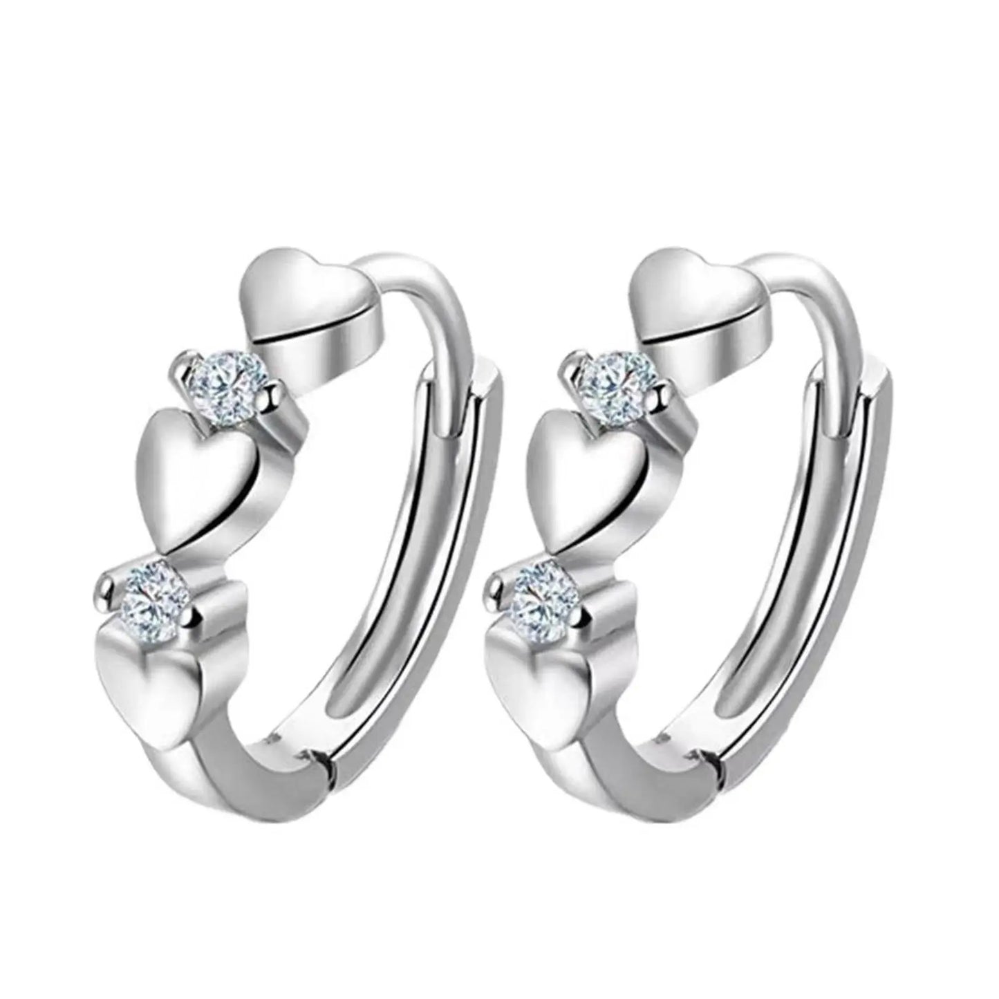 1 Pair Love Heart Cubic Zirconia Earrings Therapy Acupoints Slimming Ear Magnetic Weight Loss Jewelry Girls Fashion Accessories