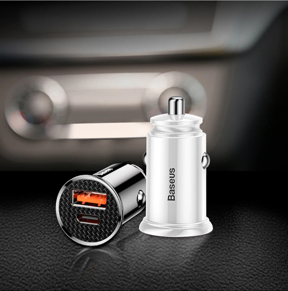 Baseus 5pcs USB Car Charger Quick Charge QC4.0 QC3.0 PD3.0 SCP PPS 5A Type C 30W Fast USB Charger For iPhone Xiaomi Mobile Phone