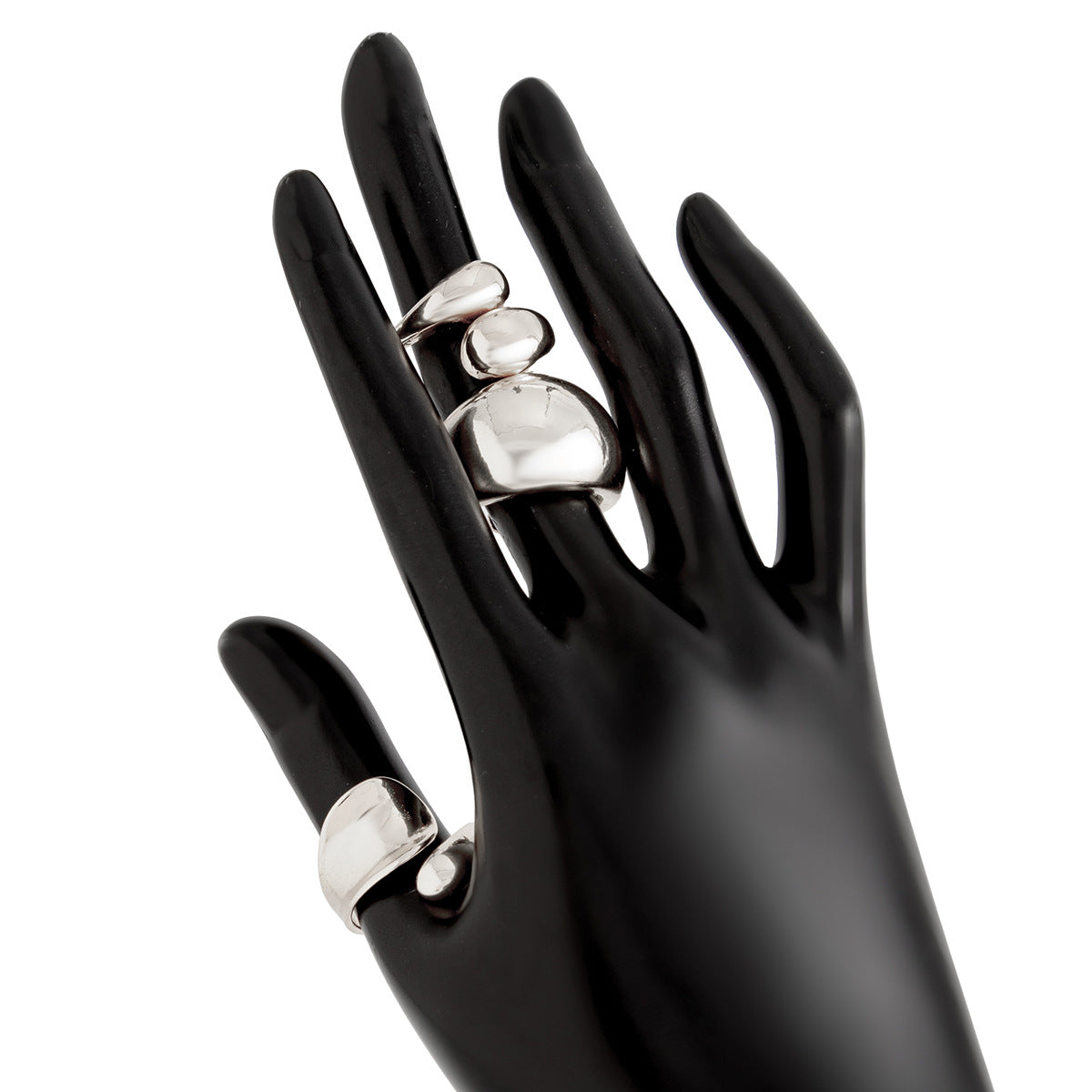 Ins Minimalist Style Trendy Exaggerated Mirror Versatile Ring Personality Alloy Hugging Ring