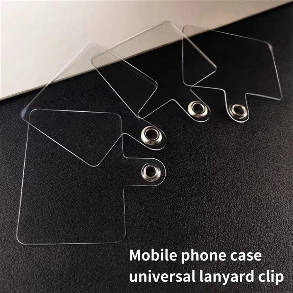 1/3/5/10Pcs Mobile Phone Anti-lost Lanyard Card Gasket Universal Transparent Clip Detachable Phone Hanging Cord Strap Tether Pad