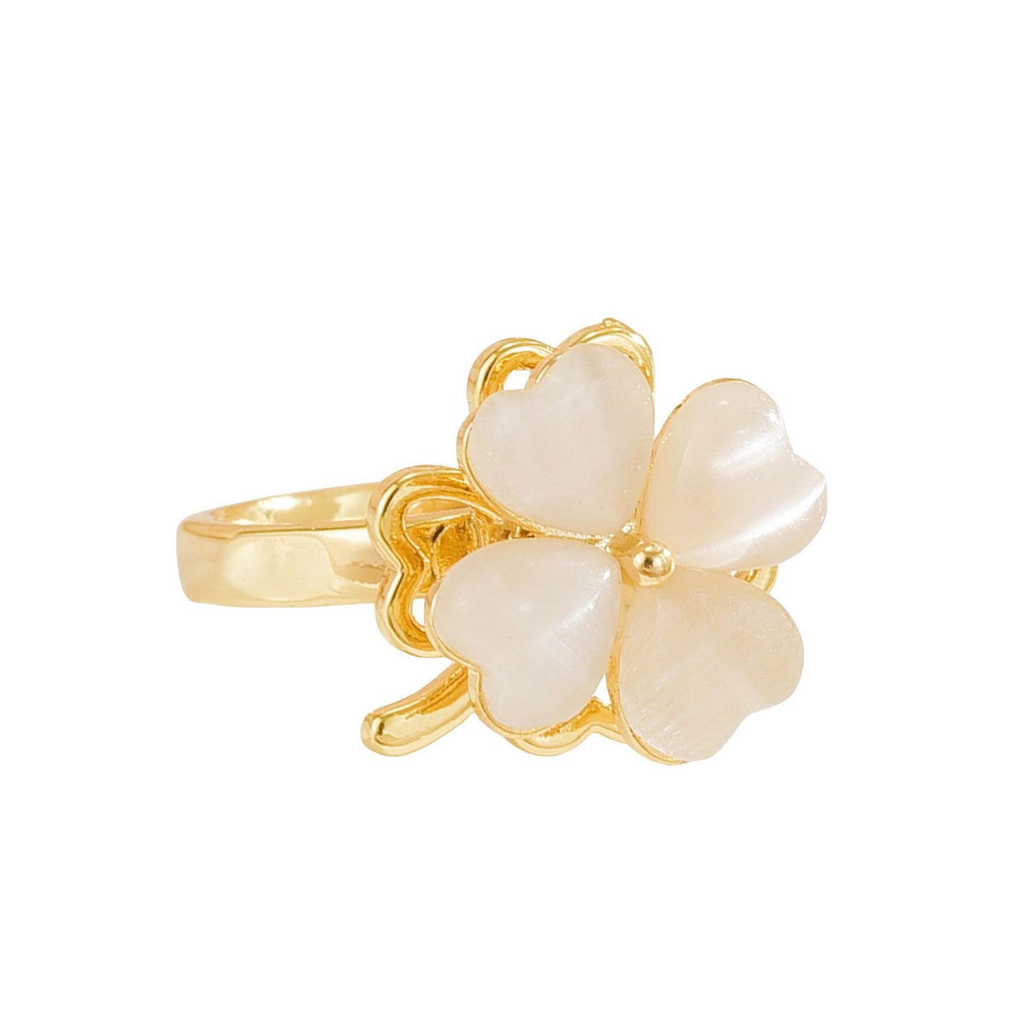 Rotating Ring for Women, Copper Gold Plated, Non-Fading, Elegant and Luxurious, Adjustable Daisy, Star, Moon, Zircon, European and American Cross-Border