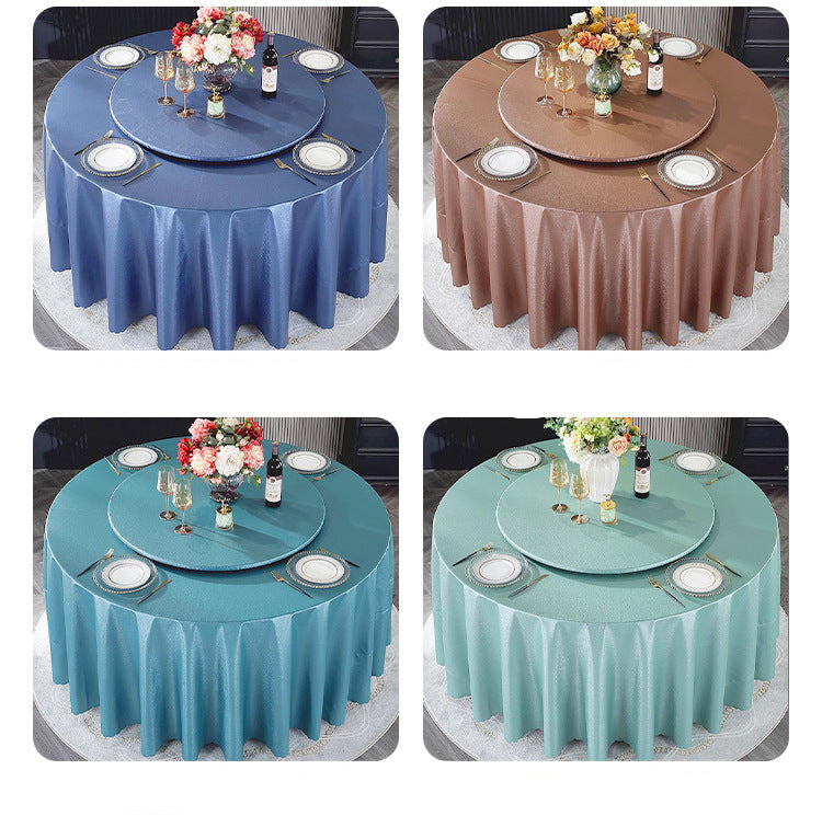 PU Non-Washable Tablecloth Waterproof Heat-Resistant Oil-Resistant Hotel Restaurant High-End Luxury Home Use Rotating Table Non-Washable Tablecloth
