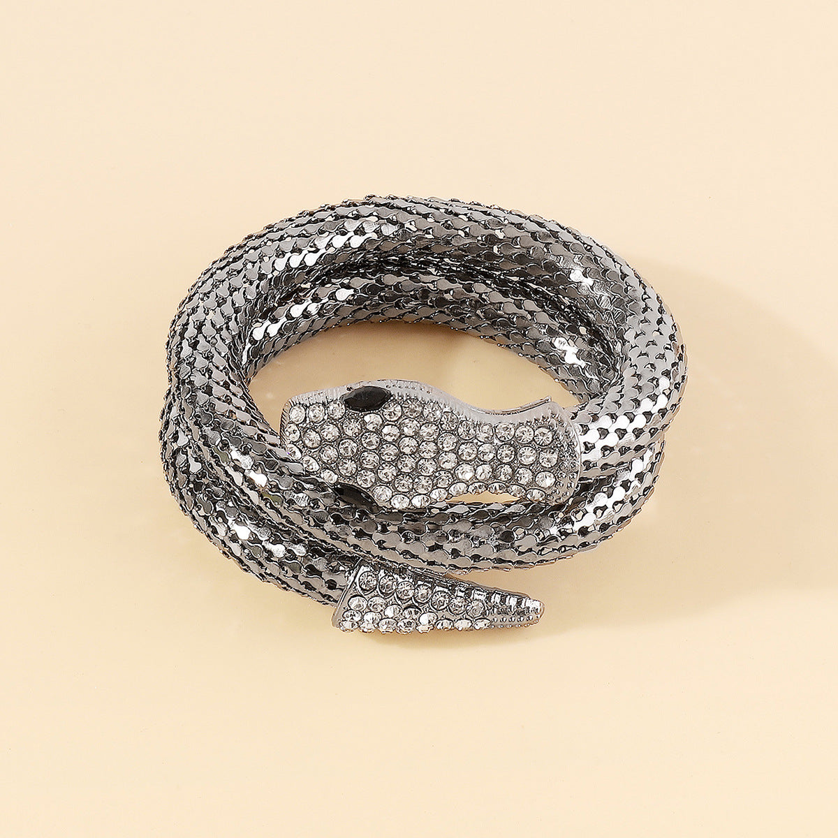 Exaggerated Snake Necklace Punk Personality Hip-Hop Style Necklace Trendy Cool Street Style Show Micro-Inlaid Choker