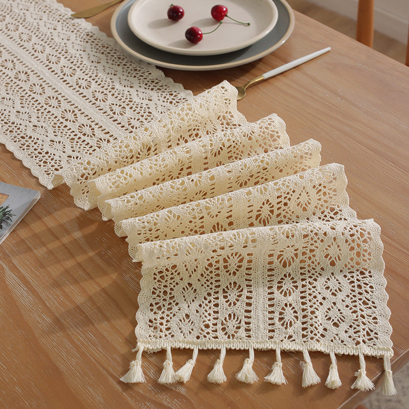 Henggang American Country Style Handwoven Table Runner Tablecloth Strip Tablecloth Coffee Table Cloth Tea Mat Cotton Linen Artistic Table Runner Wholesale