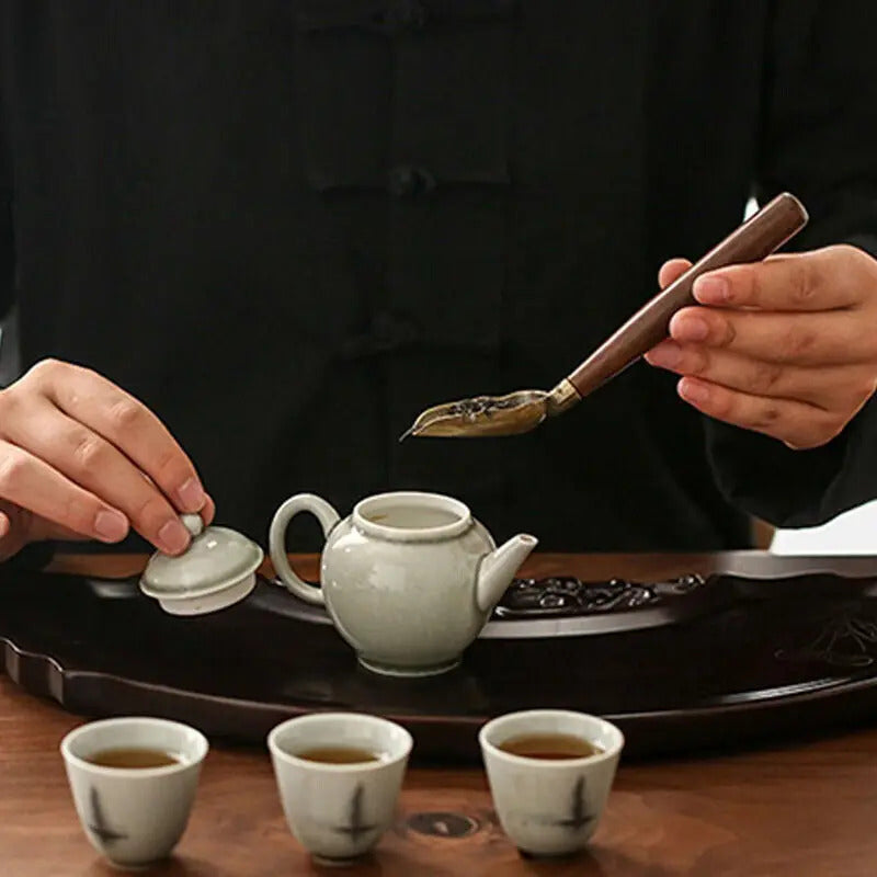 1 Pcs Wooden Handle Ebony for Tea Shovel Tableware Teaspoons Coffee Scoops Kitchen Coffee Spoon