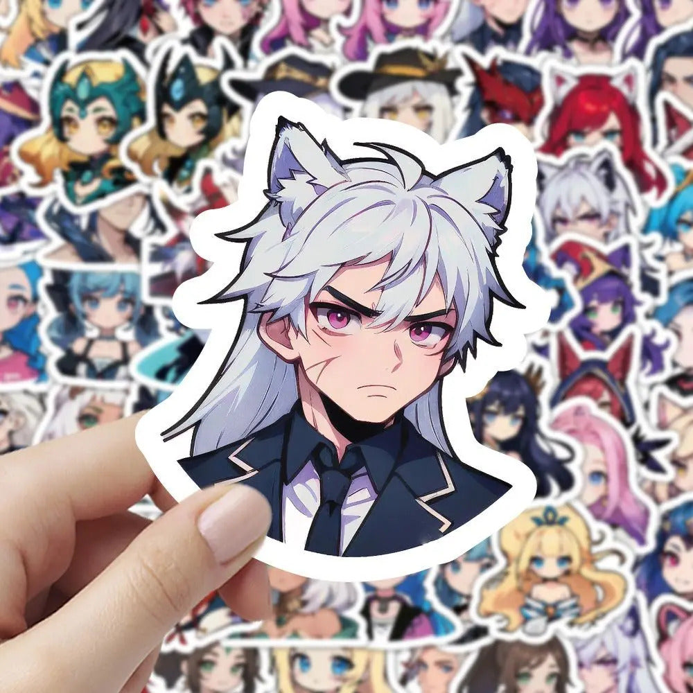 60 sheets LOL League of Legends Q-version characters sexy and cute Gwynn Wing En phone case, notebook ledger waterproof stickers