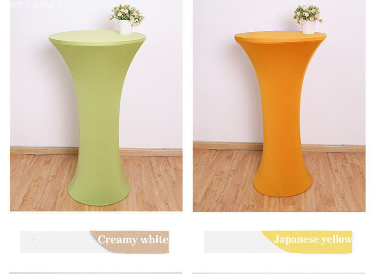 Elastic Round Table Cover Cocktail Table Cover Bar Table Cover Tablecloth Exhibition Hotel Banquet Decorative Tablecloth Round Table