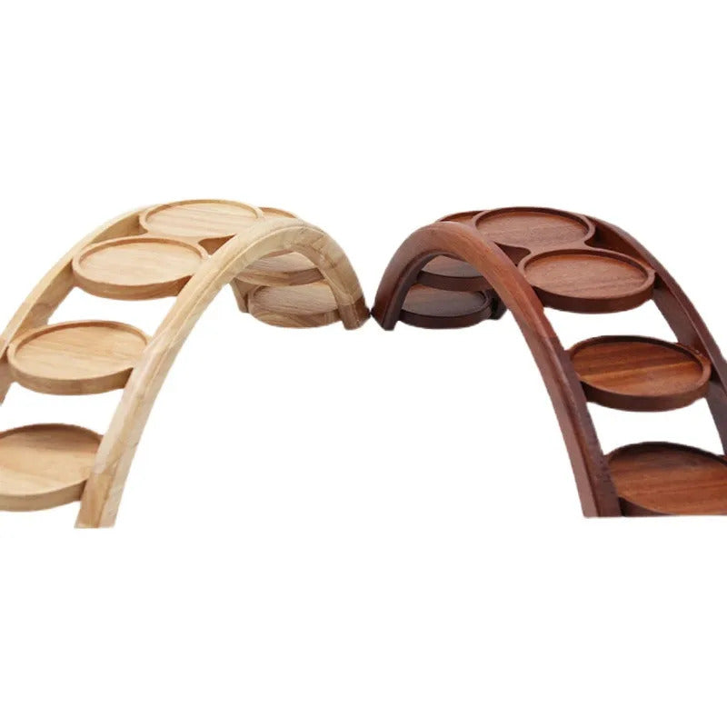 Hotpot arch bridge plate sushi bridge boat tableware Dessert wooden dim sum plate sushi tray japanese kitchen bento sushi plate