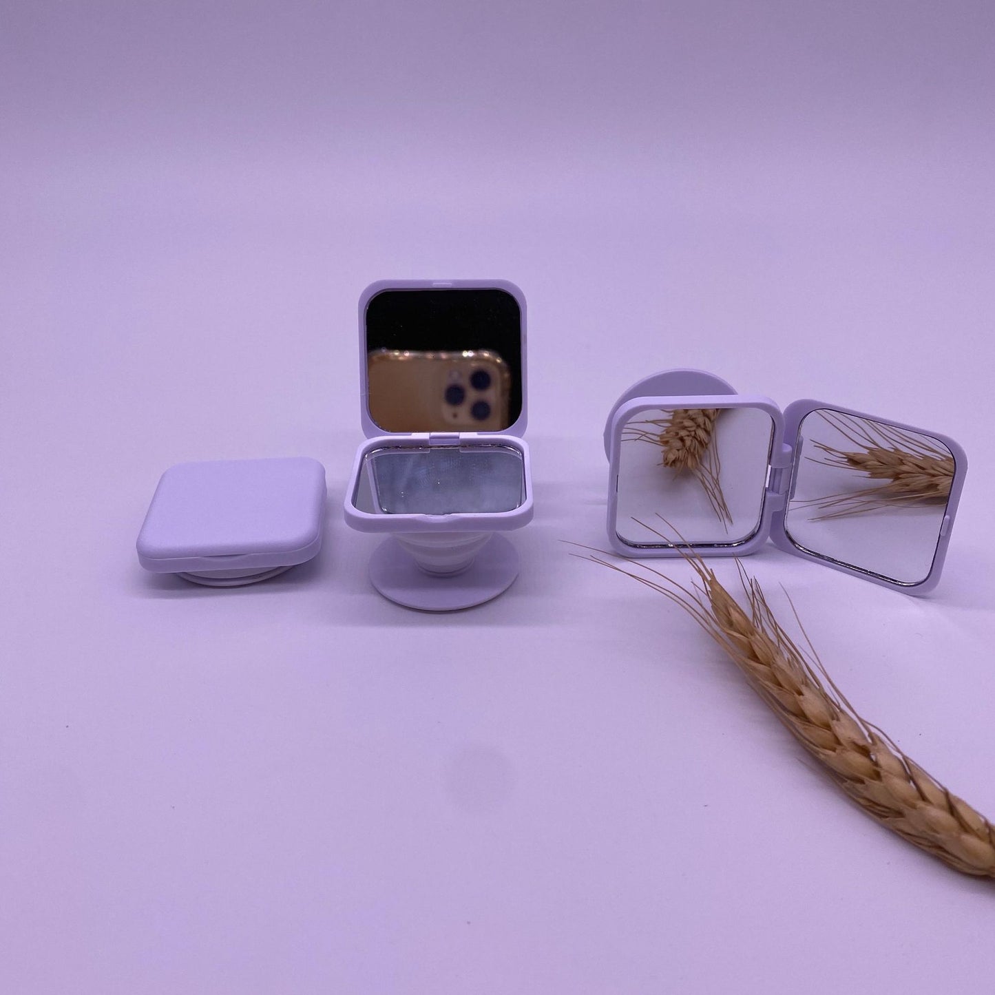 Phone Airbag Telescopic Folding Stand New Square Makeup Mirror Stand Glass Mirror Flip Cover Double-Sided Mirror