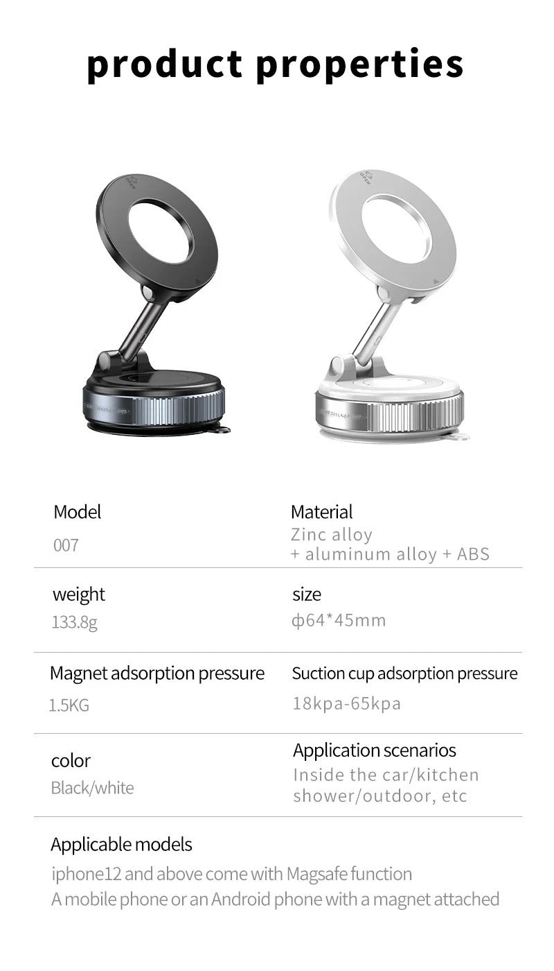 Xiaomi K007 Strong Magnetic Phone Holder Foldable Design 360° Adjustable Vacuum Car Mount For Car Desk Bathroom Magnetic Bracket