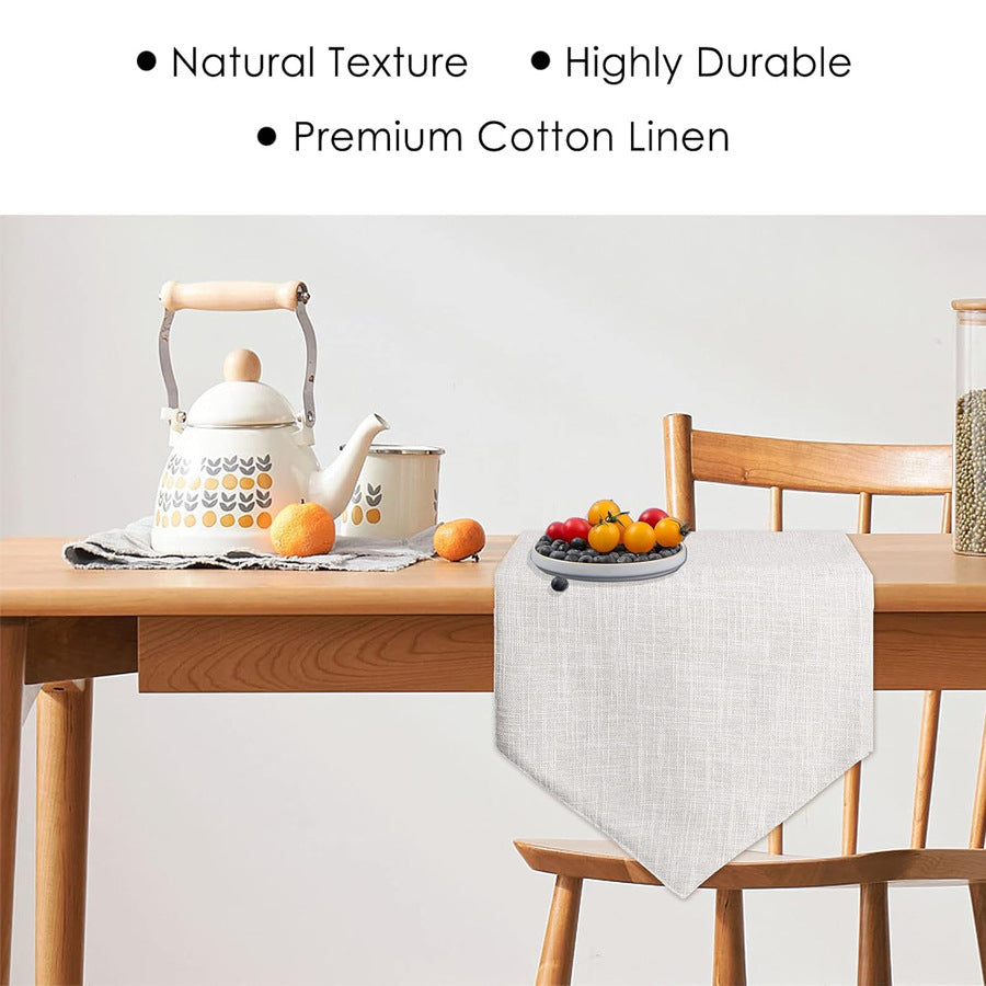 Nordic Bedside Towel Solid Color Linen Simple Style Long Table Runner Tea Flag Cloth Sideboard New Chinese Style Tea Table Towel