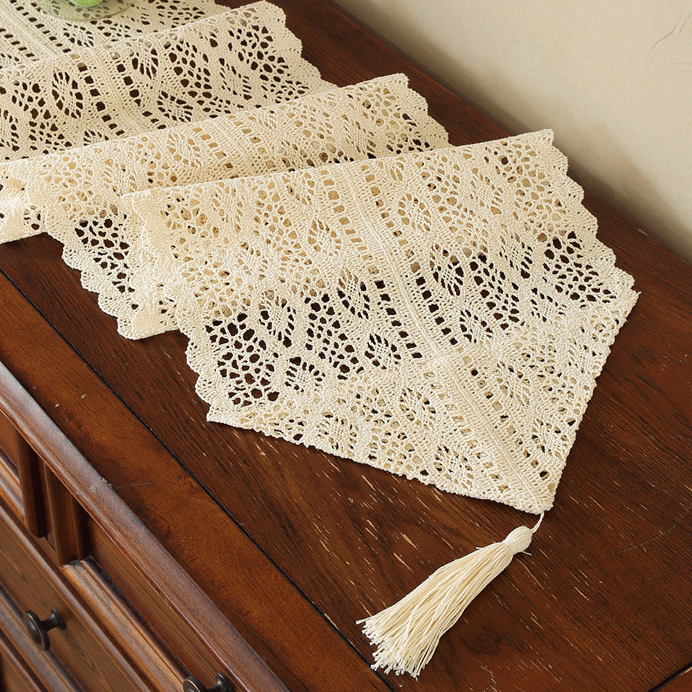 Henggang American Country Style Handwoven Table Runner Tablecloth Strip Tablecloth Coffee Table Cloth Tea Mat Cotton Linen Artistic Table Runner Wholesale