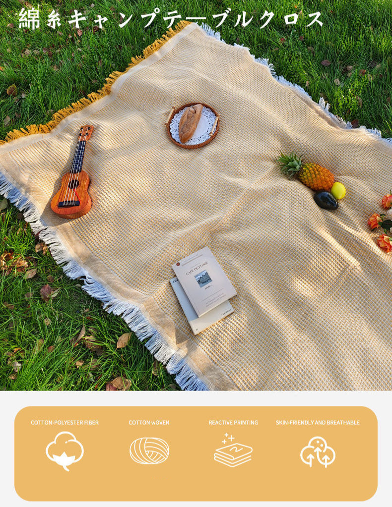 Picnic Cloth French Style Atmosphere Tablecloth Photo Background Cloth Decorative Cloth Camping Tablecloth Picnic Mat Outdoor Portable