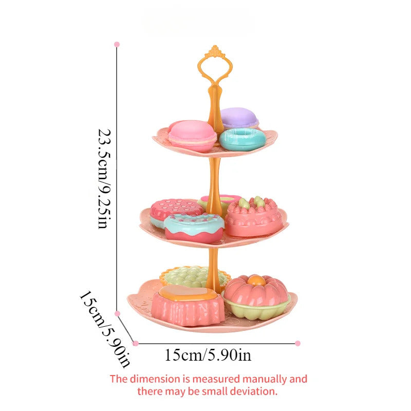 DIY Simulation Tea Food Cake Set Play House Kitchen Afternoon Tea Game Toys Gifts Pretend Play Toy For Children Kids Girls Gift