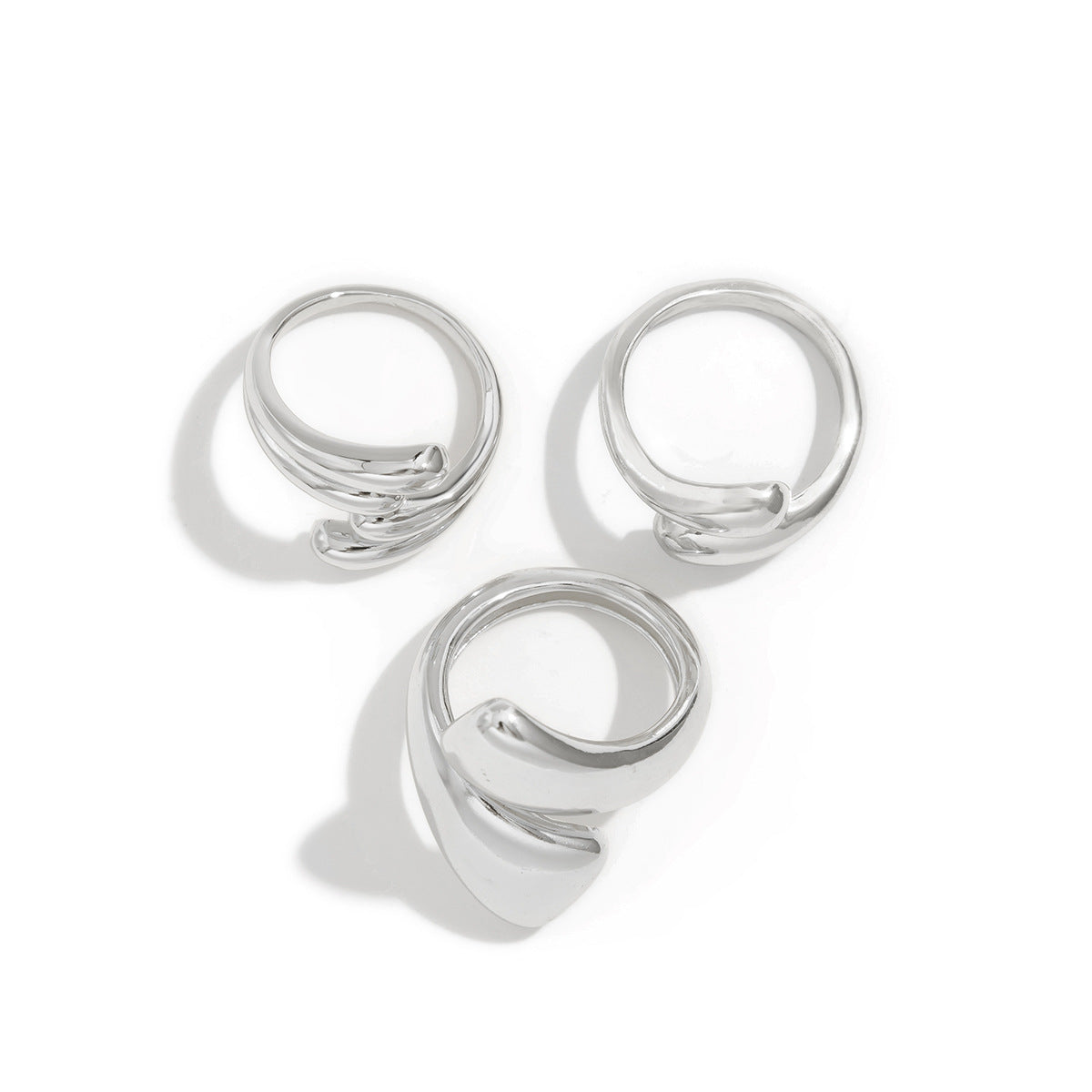 Ins Minimalist Style Trendy Exaggerated Mirror Versatile Ring Personality Alloy Hugging Ring