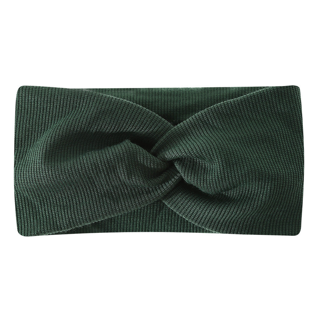Bohemian Sports Wide Headband Foreign Trade Style Ribbed Cotton Cross Yoga Sports Elastic Headband