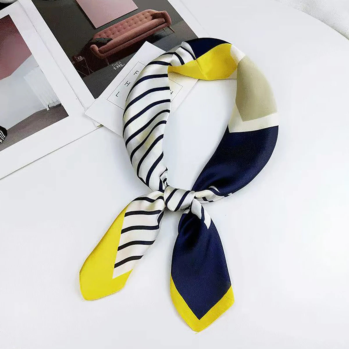 70cm Silk Feeling Square Scarf Women Satin Bandana Print Scarves Head Band Fashion Lady Hair Shawl Wrap Female Neckerchief Hijab