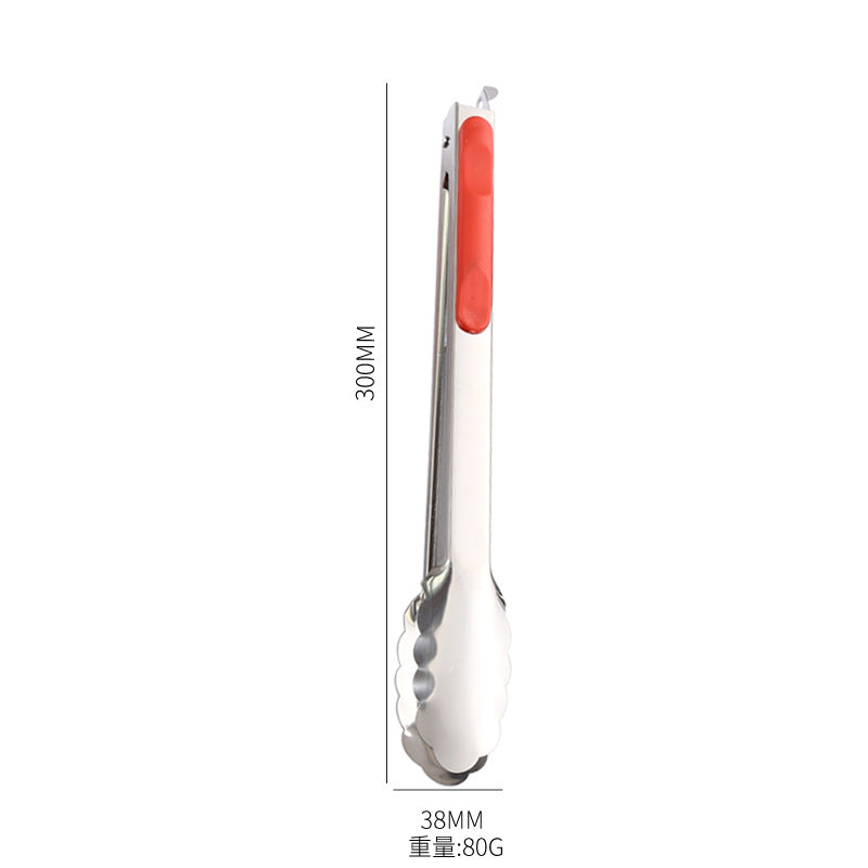 Stainless Steel Food Tongs Thickened Anti-scald Kitchen Tools Wholesale Buffet Bread Tongs BBQ Steak Food Tongs