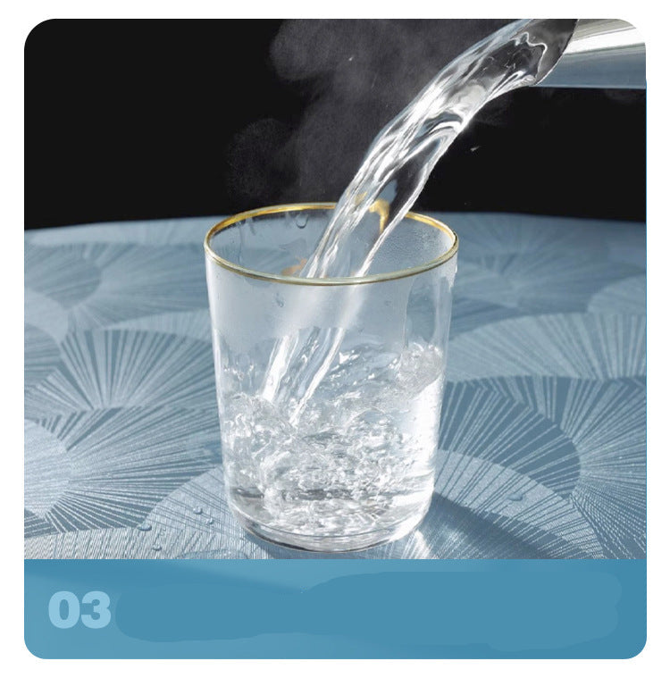 PU Non-Washable Tablecloth Waterproof Heat-Resistant Oil-Resistant Hotel Restaurant High-End Luxury Home Use Rotating Table Non-Washable Tablecloth