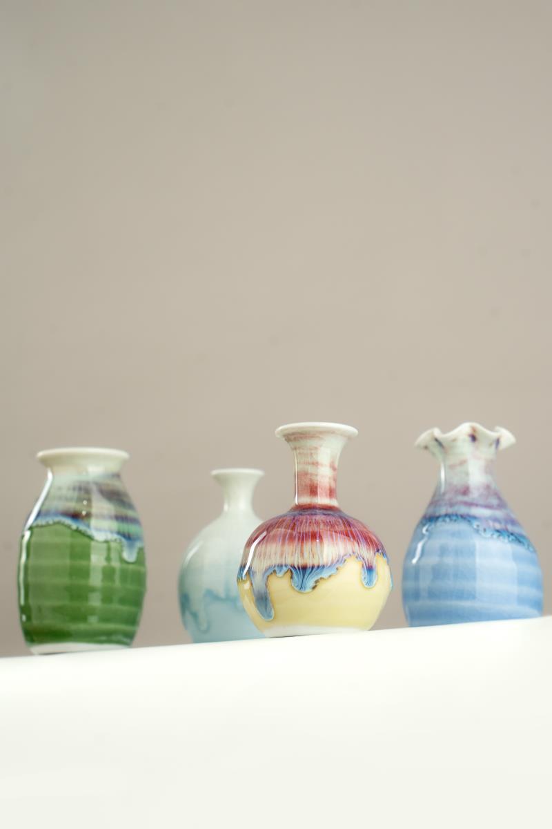 Kiln Change Mini Ceramic Small Vase Refrigerator Magnet Hydroponic Aromatherapy Craft