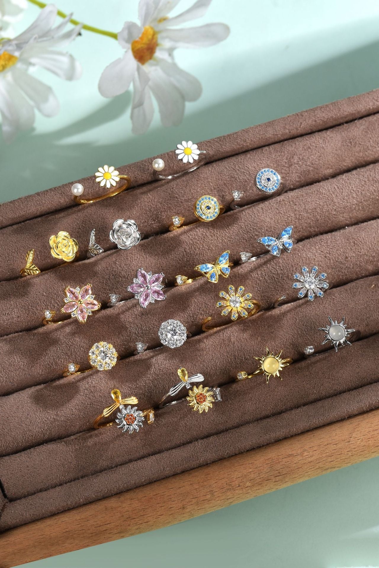 Cross-Border AliExpress Rotatable Stress Relief S925 Sterling Silver Ring for Women New Open Design Amazon Wholesale Live Streaming