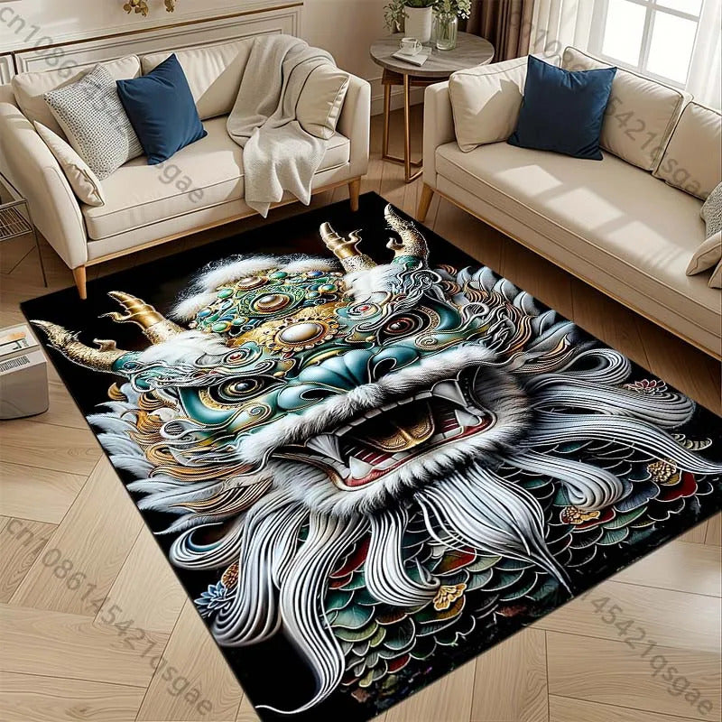 1PC Domineering Oriental Dragon Print Rug Carpets for Bedroom Living Room Sofa Mat Door Mat Dressing Room Rugs for Gifts