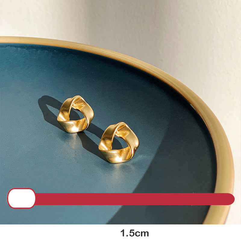 Simple Heart Circle Earrings Fashion Versatile Geometric Ear Clips Ear Studs Light Luxury High-end Feel Earrings for Women