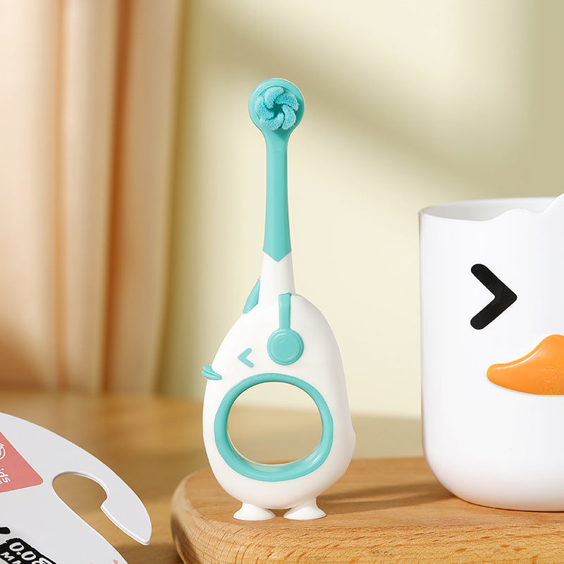 0-3 Children's Thousand Bristle Toothbrush Gentle on Baby's Gums Cloud-like Soft Suction Cup Standable Toothbrush