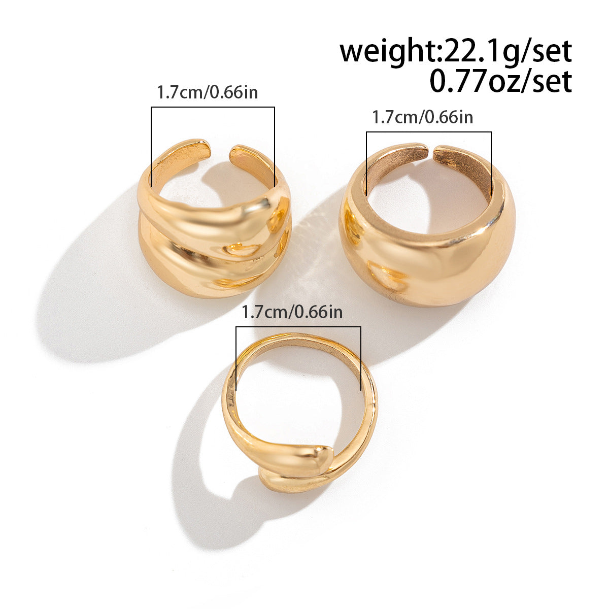 Ins Minimalist Style Trendy Exaggerated Mirror Versatile Ring Personality Alloy Hugging Ring