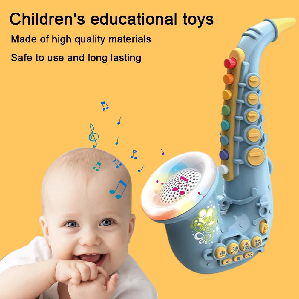 Kids Saxophone Toy Clarinet Toy with Light Music Kids Instruments Early Education Toy for 3 4 5 6 7 Year & Up Old Boy Girls