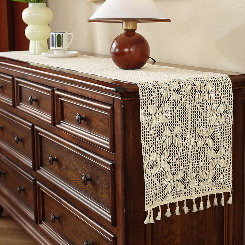 Henggang American Country Style Handwoven Table Runner Tablecloth Strip Tablecloth Coffee Table Cloth Tea Mat Cotton Linen Artistic Table Runner Wholesale