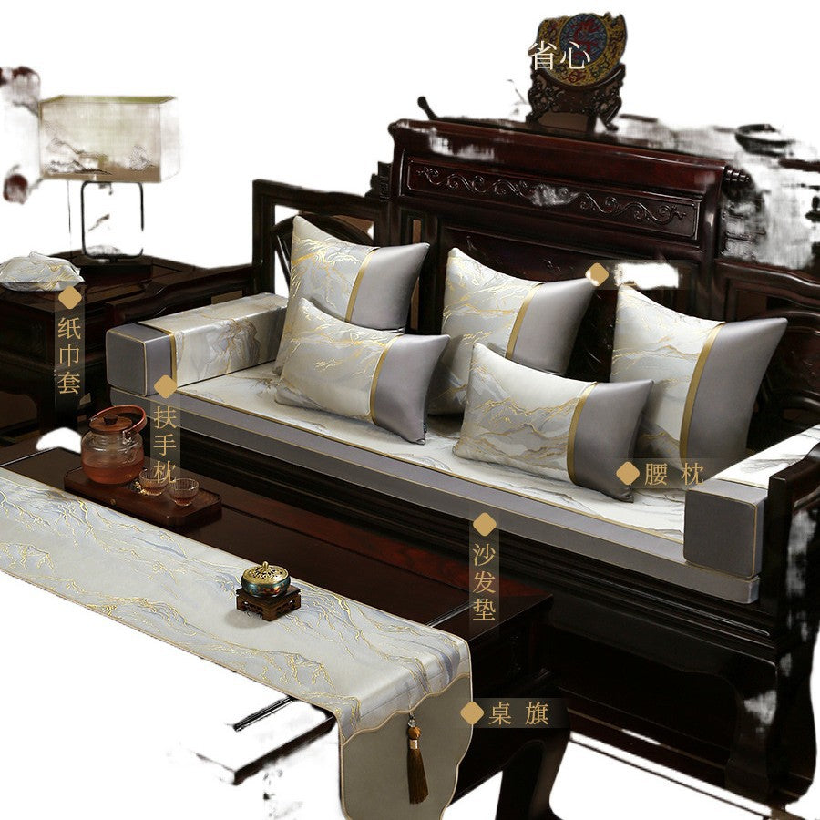 Luo Yi Jia New Chinese Zen Style Table Runner Tea Tablecloth Long Strip Light Luxury High-end Tea Mat Tea Table Mat Dining Table Runner