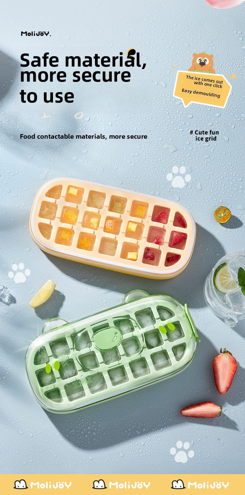 Ice Cube Mold Press Ice Cube Kettle Water Cup Household Food Grade Household Ice Box Frozen Ice Cube Storage Artifact