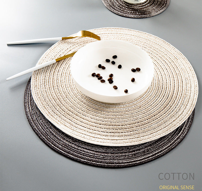 Placemat Woven Coaster Heat Insulation Mat Ins Feng Shui Kettle Mat Household Anti-scalding Dish Plate Bowl Mat Western Dining Table Mat