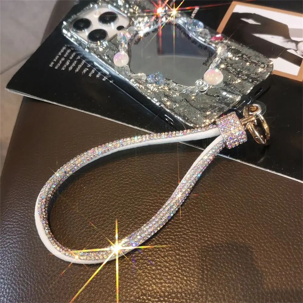 Rhinestone Mobile Phone Lanyard Bling Bling Anti Loss Diamond Lanyard Handheld Hanging Rope Phone Wrist Strap Hanging Ornaments