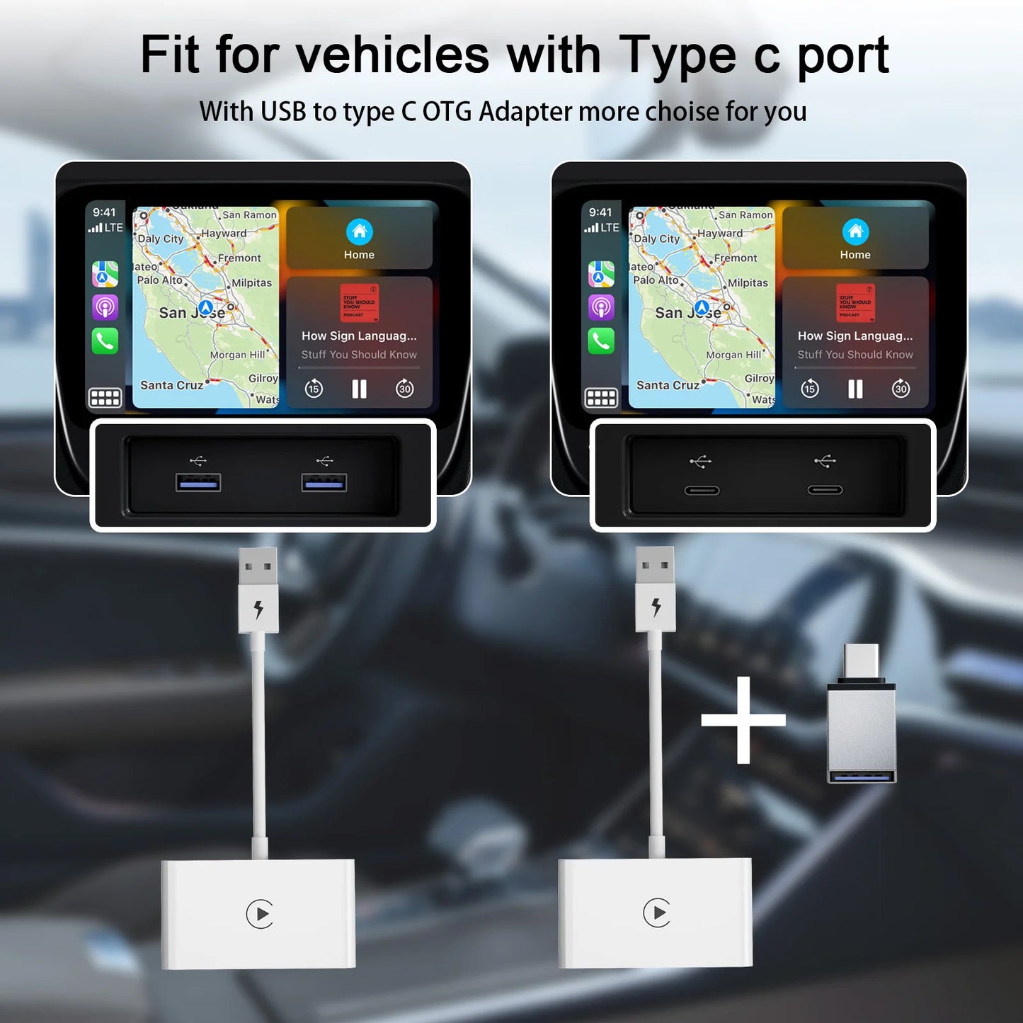 Wireless CarPlay Adapter/Dongle iPhone Wired to Wirelss Carplay Converter For OEM Factory Wired CarPlay Car