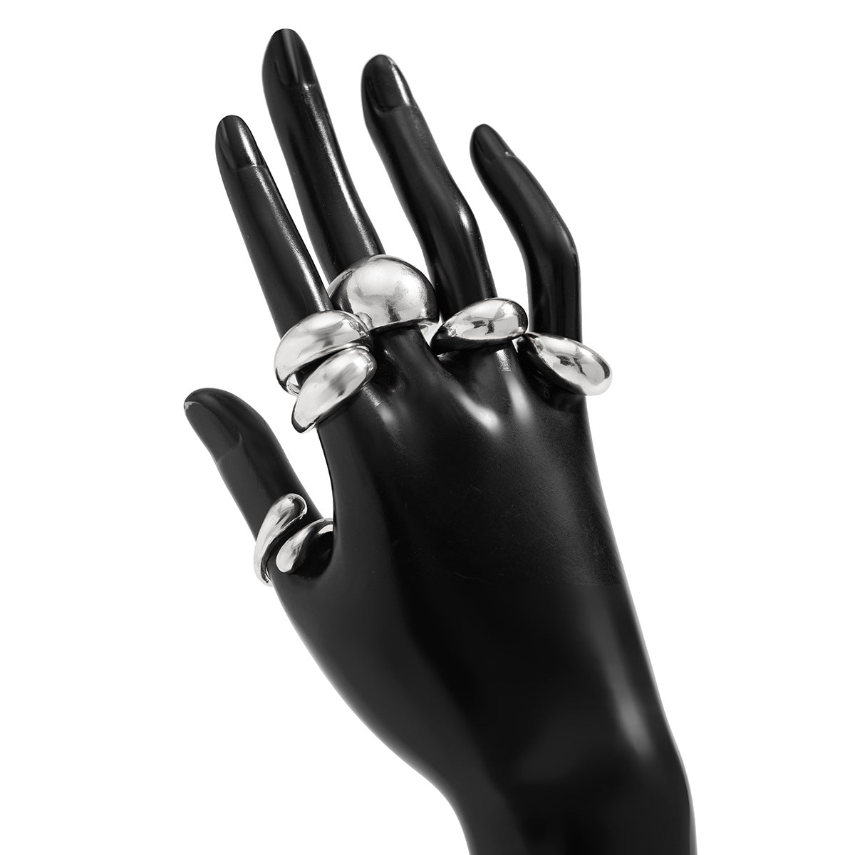 Ins Minimalist Style Trendy Exaggerated Mirror Versatile Ring Personality Alloy Hugging Ring